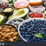 stock-photo-bowl-with-almonds-bilberry-fresh-fruit-and-other-healthy-food-organic-breakfast-with-vegetarian-1363812026